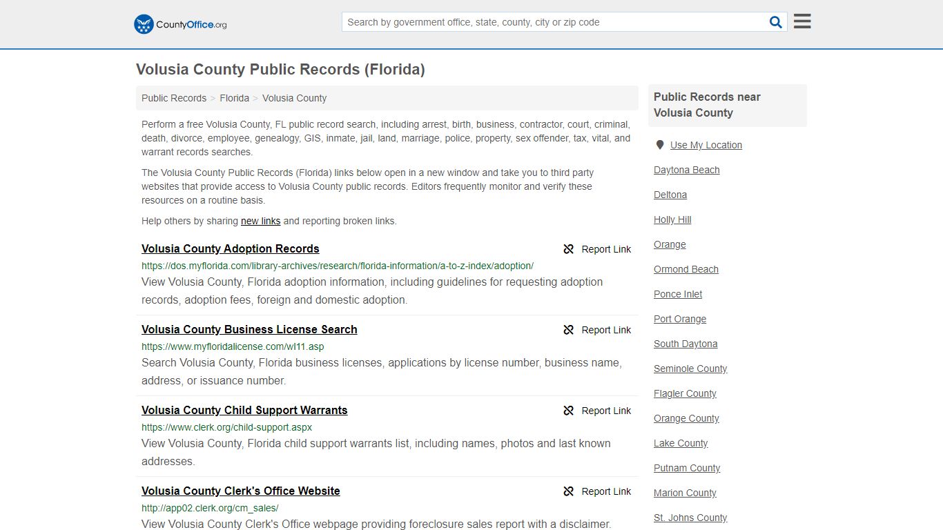 Public Records - Volusia County, FL (Business, Criminal ...